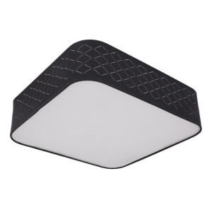 Natynkowa lampa sufitowa Clarke kwadratowa abażurowa czarna złota