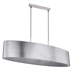 Owalna lampa wisząca Sinni nowoczesna nad stół do jadalni srebrna