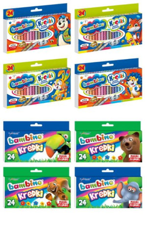 Kredki świecowe,  24 kolory BAMBINO