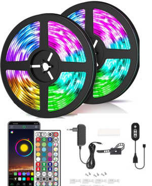 Zestaw Led 12m Rgb5050 Bluetooth Kontroler Muzyka