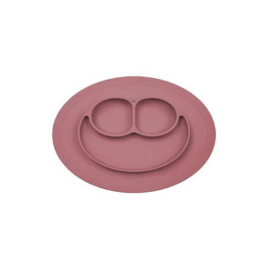 Silikonowy talerzyk z podkładką 2w1 Mini Mat Mauve EZPZ
