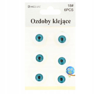 Wypukłe Oczy Samoprzylepne Ozdobne 18 Mm 6 Szt Kol