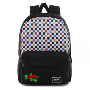 Plecak tornister szkolny Vans Glitter Check Realm Custom Rose - VN0A48HGUX9
