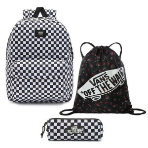 Plecak szkolny Vans Old Skool szachownica kratka + worek + piórnik