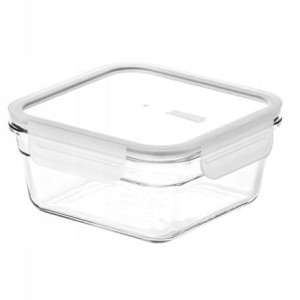 Pojemnik Szklany Kwadrat Glasslock Biały 900 Ml