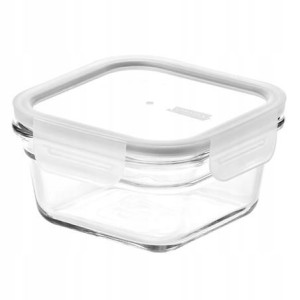 Pojemnik Szklany Kwadratowy Glasslock Biały 400 Ml