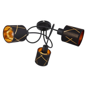 Nowoczesna lampa sufitowa Bemmo abażury nad stół czarne złote