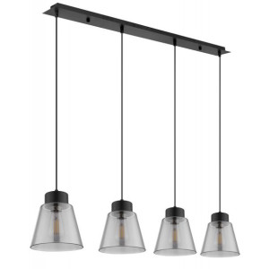 Wisząca lampa loftowa Gumba kuchenna listwa czarna przydymiona