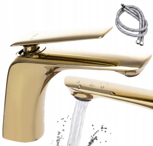 Bateria Umywalkowa Jager Gold Złota Niska Rea