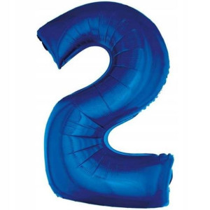 Balon Foliowy Cyfra 2 92cm Niebieska