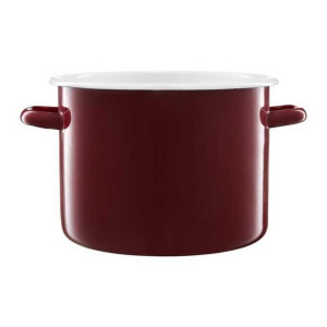 Garnek Emaliowany 22cm 5,5l Prosty Bordowy Olkusz