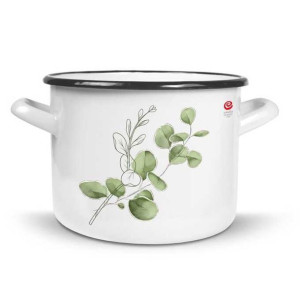 Garnek Emaliowany 22cm 5,5l Prosty Eukaliptus Olkusz