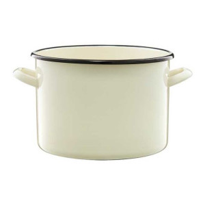 Garnek Emaliowany 22cm 5,5l Prosty Kremowy Olkusz