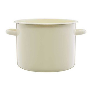 Garnek Emaliowany 22cm 5,5l Prosty Kremowy Olkusz