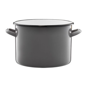 Garnek Emaliowany 22cm 5,5l Prosty Szary Olkusz