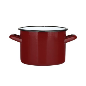 Garnek Emaliowany 4.4l Śr.20cm Wys.15cm Czerwień