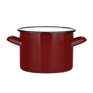 Garnek Emaliowany 5.8l Śr.22cm Wys.16cm Czerwień