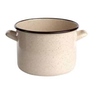 Garnek Emaliowany 5.8l Śr.22cm Wys.16cm Krem Nakrapiany