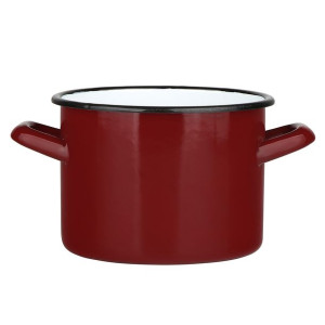 Garnek Emaliowany 7.5l Śr.24cm Wys.17cm Czerwień