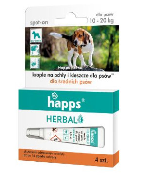 HAPPS Herbal krople na pchły i kleszcze dla dużych psów