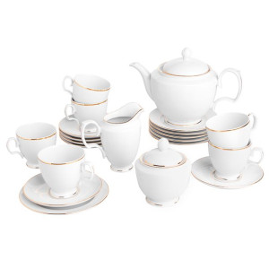 Mariapaula Klasyka Złota Linia Zestaw Kawowy 6/21 Porcelana