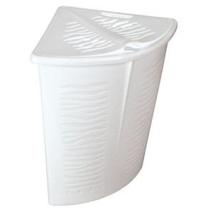 Narożny kosz na bieliznę Zebra 45L biały
