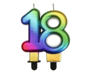Świeczka Cyferka 18 Tęczowa