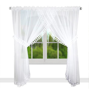 Firana woalowa z gipiura 12 cm długa   250x400 biała L 162