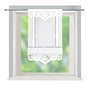 Panel woalowy  z ażurem i cyrkoniami w kolorze białym 130x80 cm L443