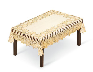 OBRUS ŻAKARDOWY PROSTOKĄTNY 140x250 krem/c. złoty 252690