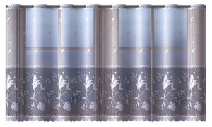 Lambrekin Żakardowy Metrażowowy Biały Z Szarą Przędzą 347570 Wys. 50cm