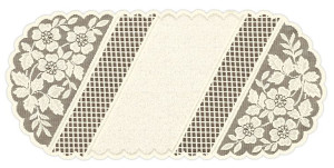 Bieżnik Żakardowy Owalny 50x110 Cm Kremowy 219771