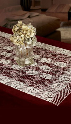 Bieżnik Żakardowy Prostokątny 55x130 Cm Biały 215800