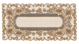 Bieżnik Żakardowy Prostokątny 60x120 Cm Lniany /beż 213660