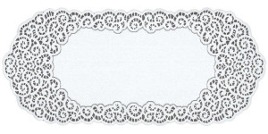 Bieżnik Żakardowy Owalny 50x115 Cm Biały 238231