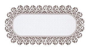 Bieżnik Żakardowy Owalny 60x120 Cm Biały 050641
