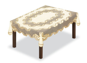 Obrus Żakardowy Prostokątny 140x220 Krem/c. Złoty 241620