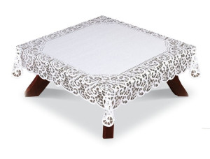 Obrus Żakardowy Kwadratowy 120x120 Biały 050642