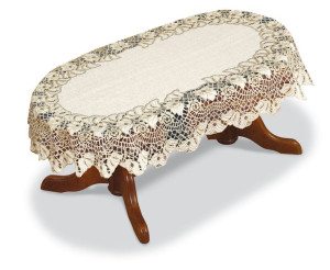 Obrus Żakardowy Owalny 110x170 Krem/c. Złoty 042771