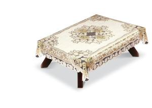 Obrus Żakardowy Prostokątny 140x220 Krem/c. Złoty 054110