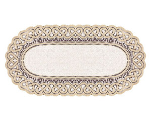 Bieżnik Żakardowy Owalny 50x110 Cm Krem/c. Złoty 202681