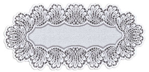 Serwetka Żakardowa Owalna 30x60 Cm Biała 206471