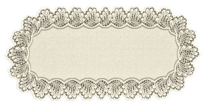 Bieżnik Żakardowy Owalny 60x120 Cm Kremowy 206471