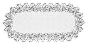 Bieżnik Żakardowy Owalny 60x120 Cm Biały 206471