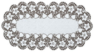 Bieżnik Żakardowy Owalny 60x120 Cm Biały 221941