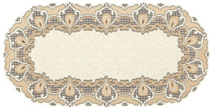 Bieżnik Żakardowy Owalny 60x120 Cm Krem/c. Złoty 222521