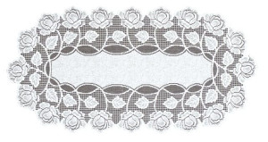 Bieżnik Żakardowy Owalny 70x140 Cm Biały 228641