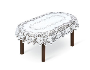 Obrus Żakardowy Owalny 140x220 Biały 249301