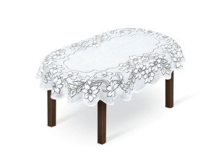 Obrus Żakardowy Owalny 100x150 Biały 249861