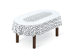 Obrus Żakardowy Owalny 100x150 Biały 250211